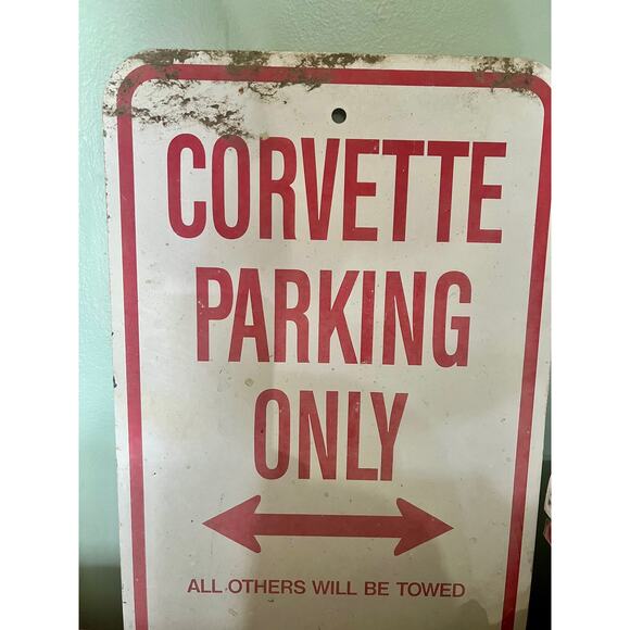 Corvette Parking Only All Others Will Be Towed Heavy Duty Metal Sign 12"x 18 - Picture 1 of 2
